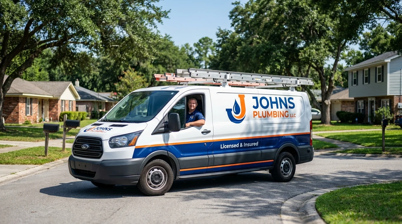 Johns Plumbing LLC service van in Marbury, AL